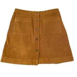 NWT GAP Women's S Brown Corduroy Button Up Skirt MSRP $50